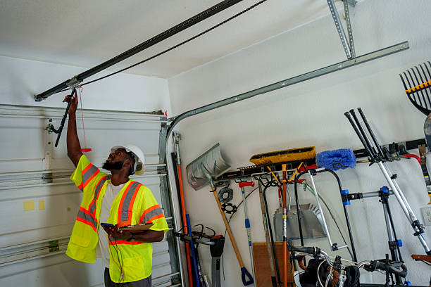 Professional Garage Door Panel Replacement technician working in Wye, MT